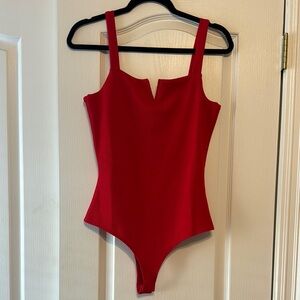 Red Sleeveless Bodysuit